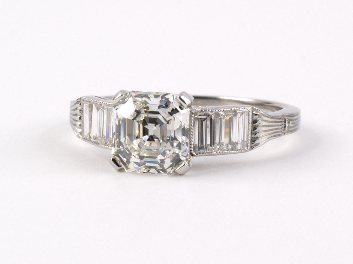 95454 - SOLD - Art Deco GIA Asscher Cut Diamond Engagement Ring