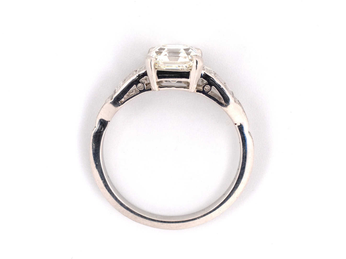 95454 - SOLD - Art Deco GIA Asscher Cut Diamond Engagement Ring