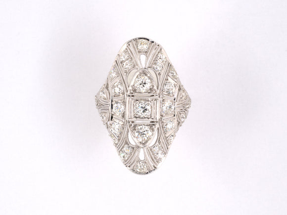 95593 - Art Deco Platinum Diamond Dinner Ring