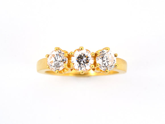 95949 - Gold Diamond 3-stone Trinity Ring