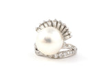 95990 - Circa 1950s Platinum Diamond Pearl Ring