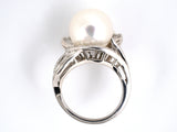 95990 - Circa 1950s Platinum Diamond Pearl Ring