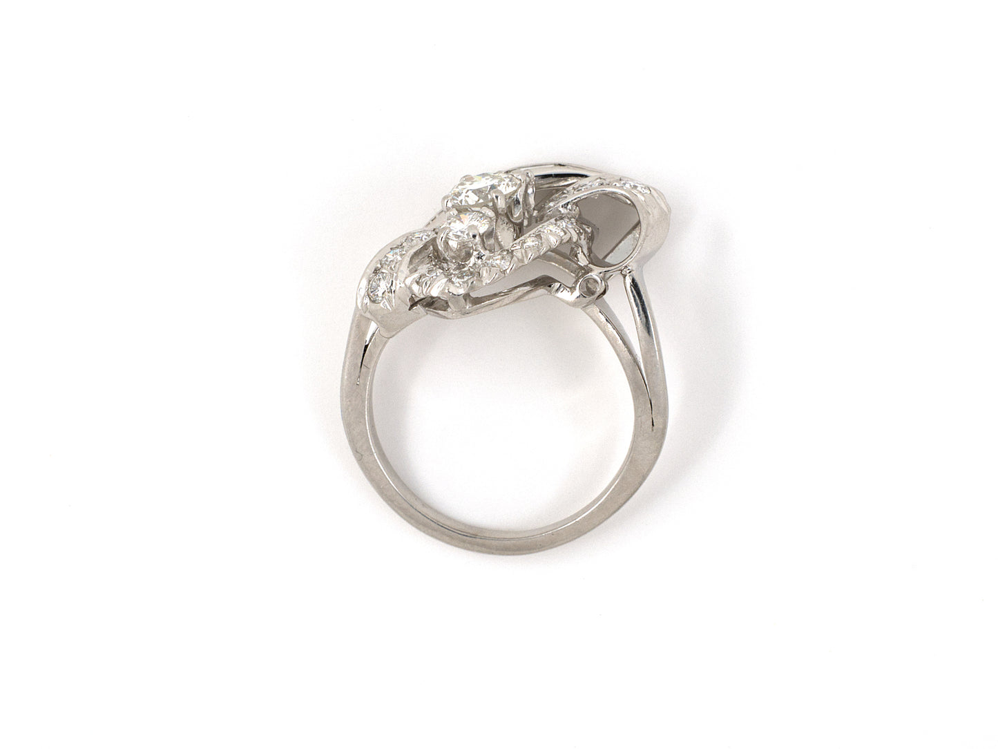 96340 - Circa1950s Platinum Diamond Swirl Cocktail Ring