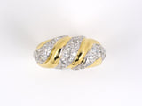 96348 - Gold Diamond Corrugated Swirl Ring