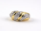 96348 - Gold Diamond Corrugated Swirl Ring