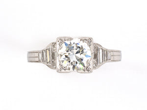 97088 - Art Deco Platinum Diamond Engagement Ring
