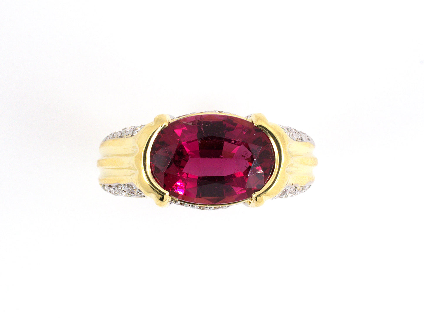 97135 - SOLD - Chalson Gold Rubellite Diamond Ring