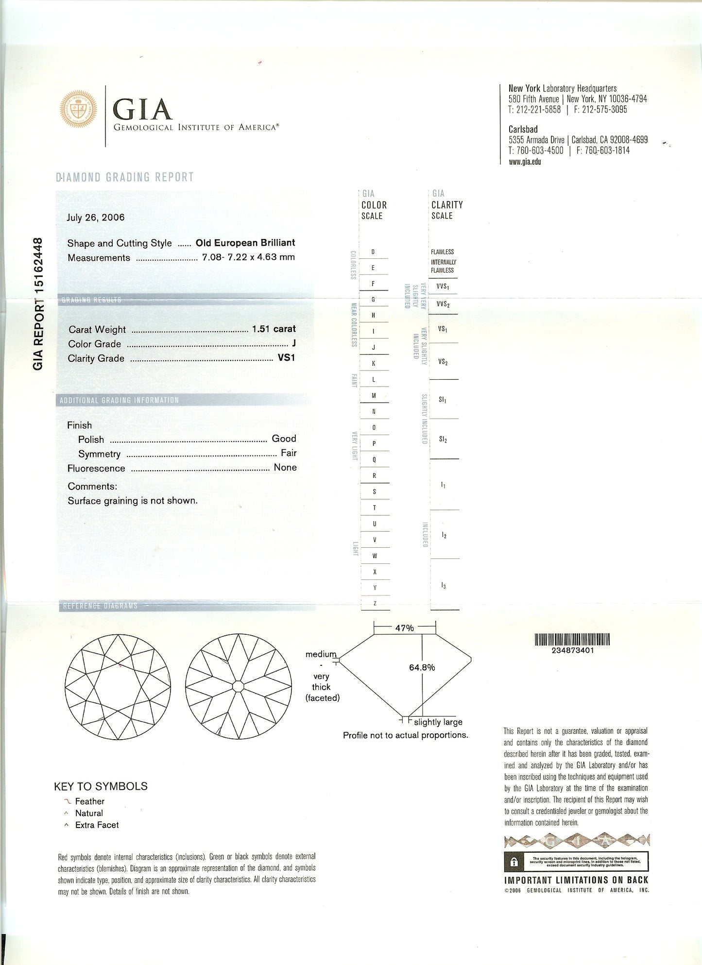 97188 - SOLD - Platinum GIA Diamond  Filigree 3 Stone Ring