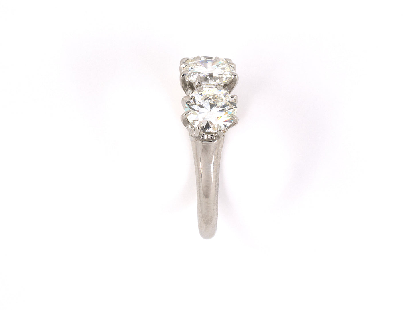 97193 - SOLD - Platinum GIA Diamond 3 Stone Filigree Basket Ring