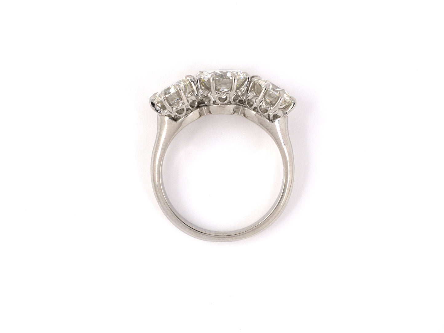 97193 - SOLD - Platinum GIA Diamond 3 Stone Filigree Basket Ring