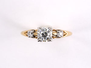 97350 - SOLD - Circa 1948 J R Wood Gold Diamond Engagement Ring