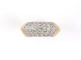 97357 - SOLD - Circa 1980s 18k Gold Dia Corrugated Knife Edge Ring Size 6 1/2,  42 Diamonds Est 2.10 Cts