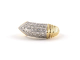 97357 - SOLD - Circa 1980s 18k Gold Dia Corrugated Knife Edge Ring Size 6 1/2,  42 Diamonds Est 2.10 Cts