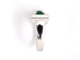 97381 - Retro Gold Dia Emerald Austrian 3-Stone Ring