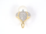 97457 - Circa 1960s Staal Platinum Gold South Sea Pearl Diamond Ring