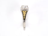 97503 - SOLD - Art Deco Gold Diamond Enamel Engagement Ring