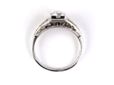 97503 - SOLD - Art Deco Gold Diamond Enamel Engagement Ring