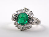 97519 - SOLD - Circa 1955 Oscar Heyman Platinum Emerald Diamond Cocktail Ring