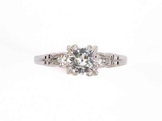 97709 - Platinum Diamond Square Box Center Engagement Ring