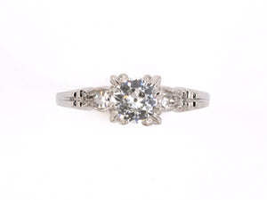 97709 - Platinum Diamond Square Box Center Engagement Ring