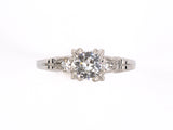 97709 - Platinum Diamond Square Box Center Engagement Ring