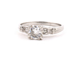 97709 - Platinum Diamond Square Box Center Engagement Ring