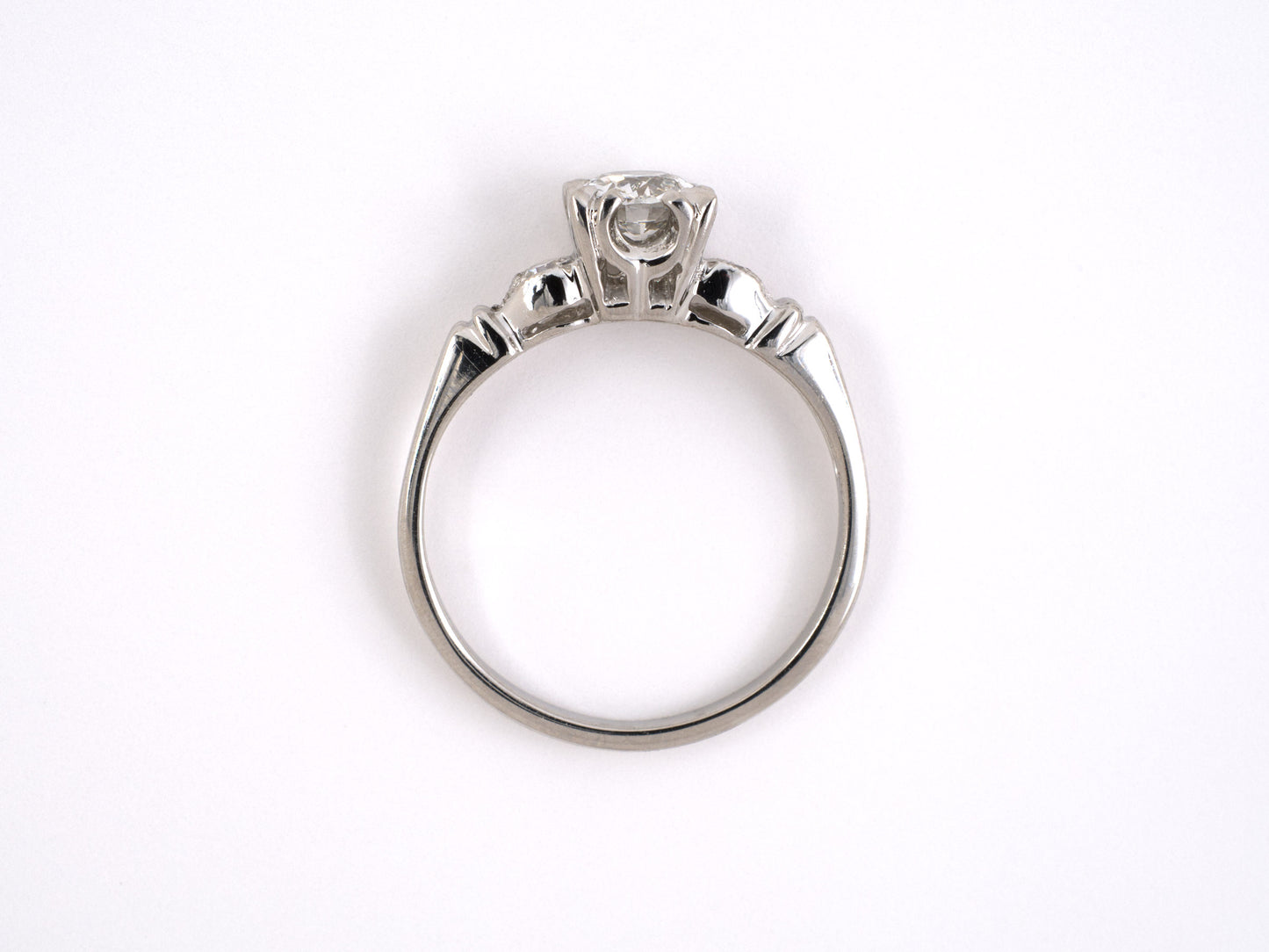 97709 - Platinum Diamond Square Box Center Engagement Ring