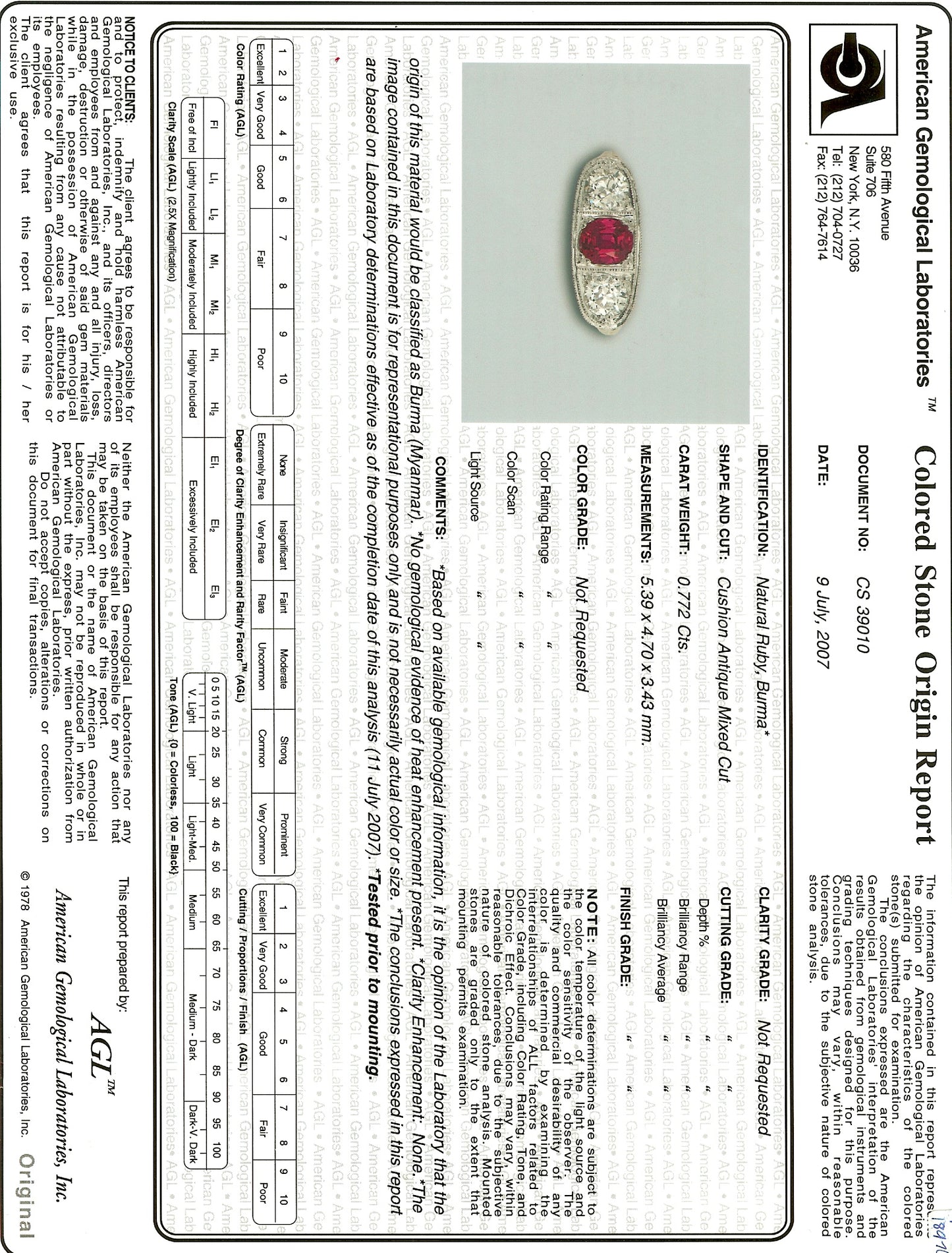 97770 - SOLD - Circa 1915 Gold Platinum Ruby Diamond Ring