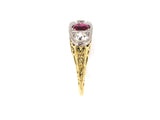 97770 - Circa 1915 Gold Platinum Ruby Diamond Ring