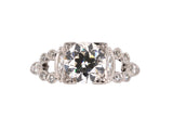 97799 - Art Deco Platinum GIA Diamond Engagement Ring