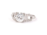 97799 - Art Deco Platinum GIA Diamond Engagement Ring