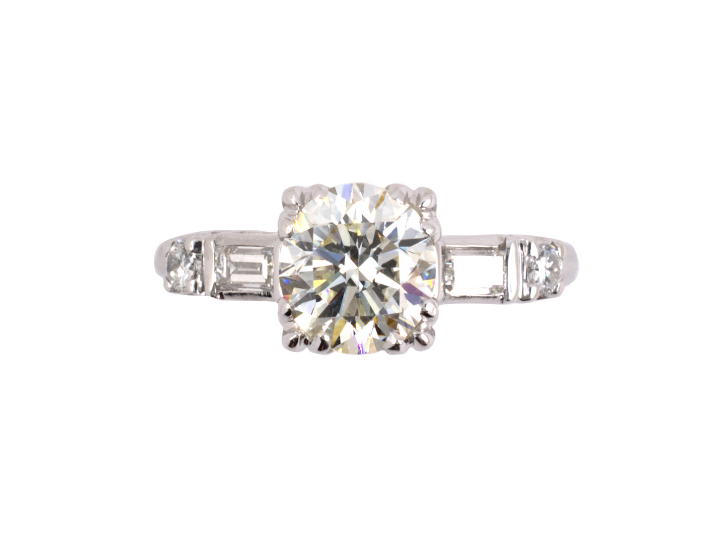 97801 - SOLD - Circa 1950s Platinum Diamond Engagement Ring