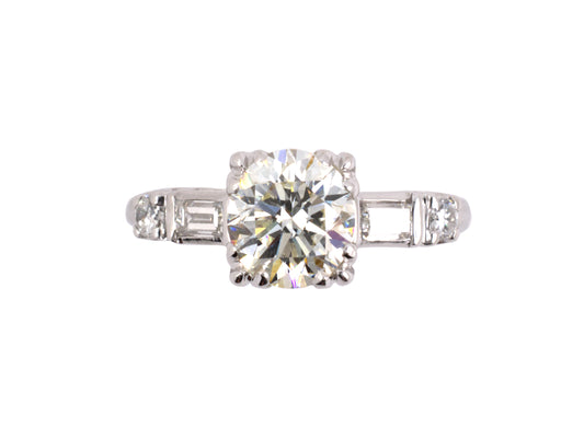 97801 - SOLD - Circa 1950s Platinum Diamond Engagement Ring