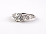 97874 - Edwardian Platinum GIA Diamond Engagement Ring