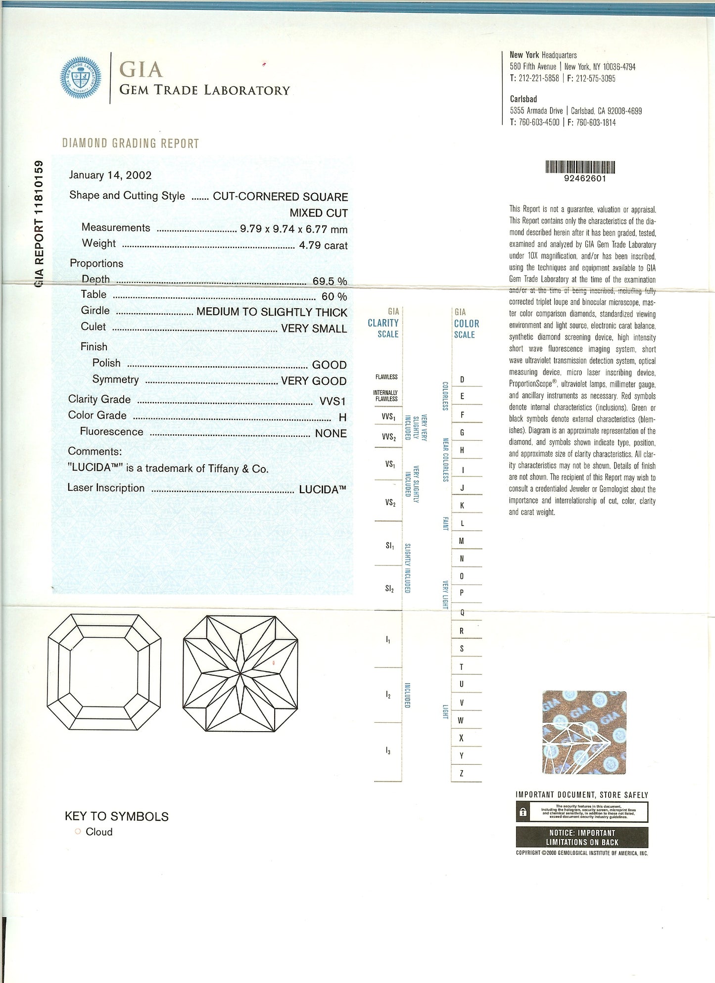 97920 - Tiffany Platinum GIA Diamond Engagement Ring