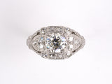 97958 - Art Deco Platinum Diamond Chased Engagement Ring