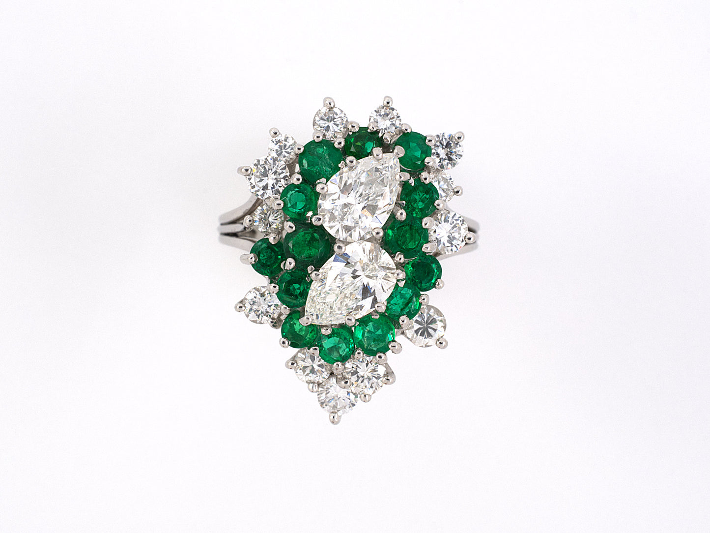 98318 - Platinum Diamond Emerald Ring