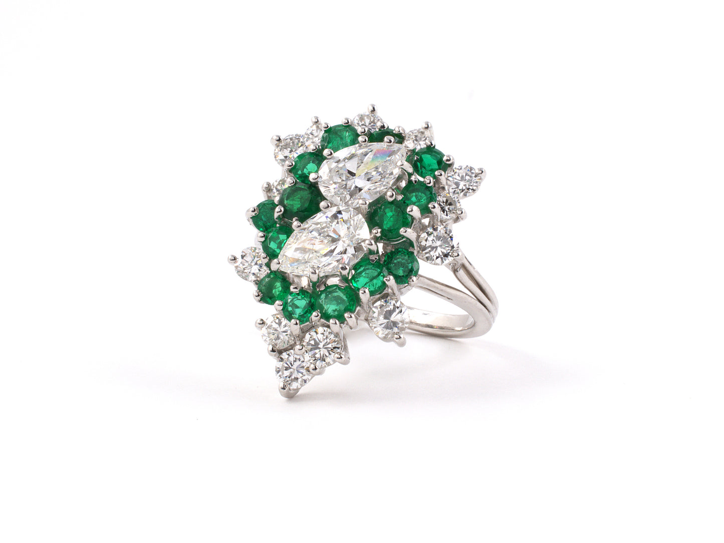 98318 - Platinum Diamond Emerald Ring