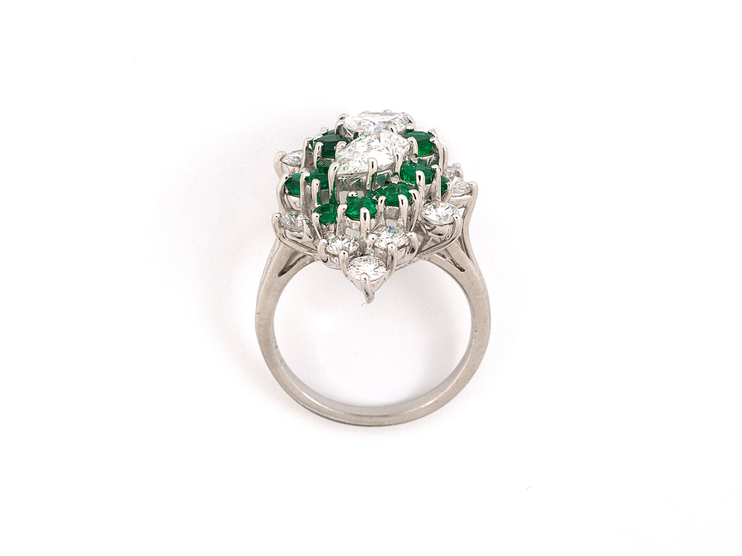 98318 - Platinum Diamond Emerald Ring