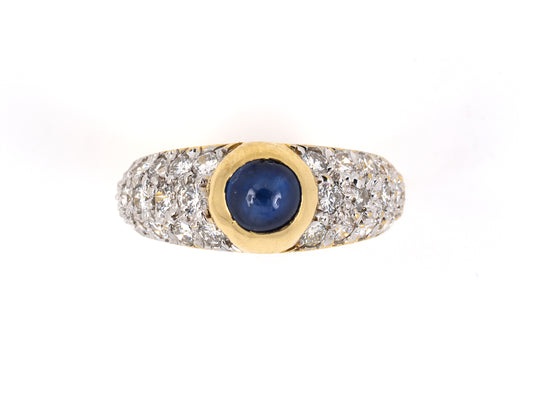 98473 - SOLD - Gold Sapphire Diamond Ring