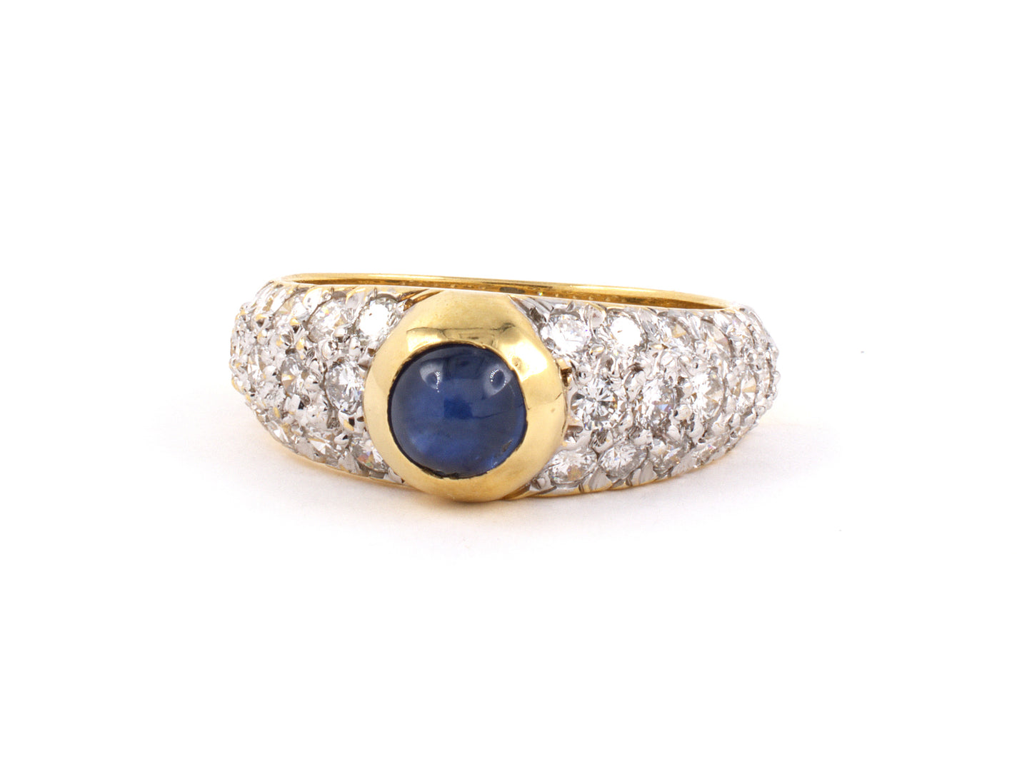 98473 - SOLD - Gold Sapphire Diamond Ring