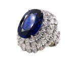98780 - Circa 1950 Platinum AGL Burma Sapphire Diamond Ring