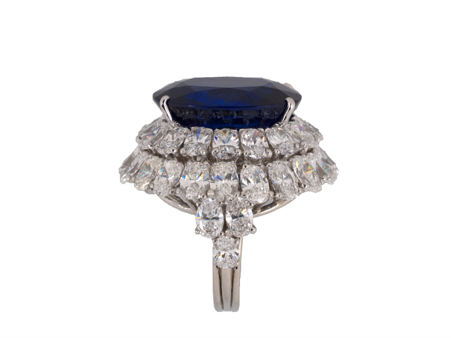 98780 - Circa 1950 Platinum AGL Burma Sapphire Diamond Ring