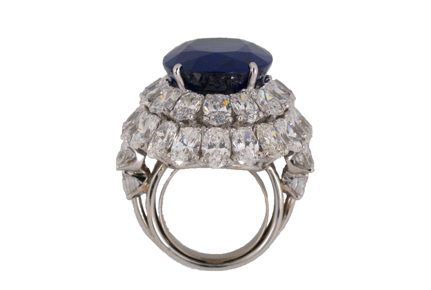 98780 - Circa 1950 Platinum AGL Burma Sapphire Diamond Ring