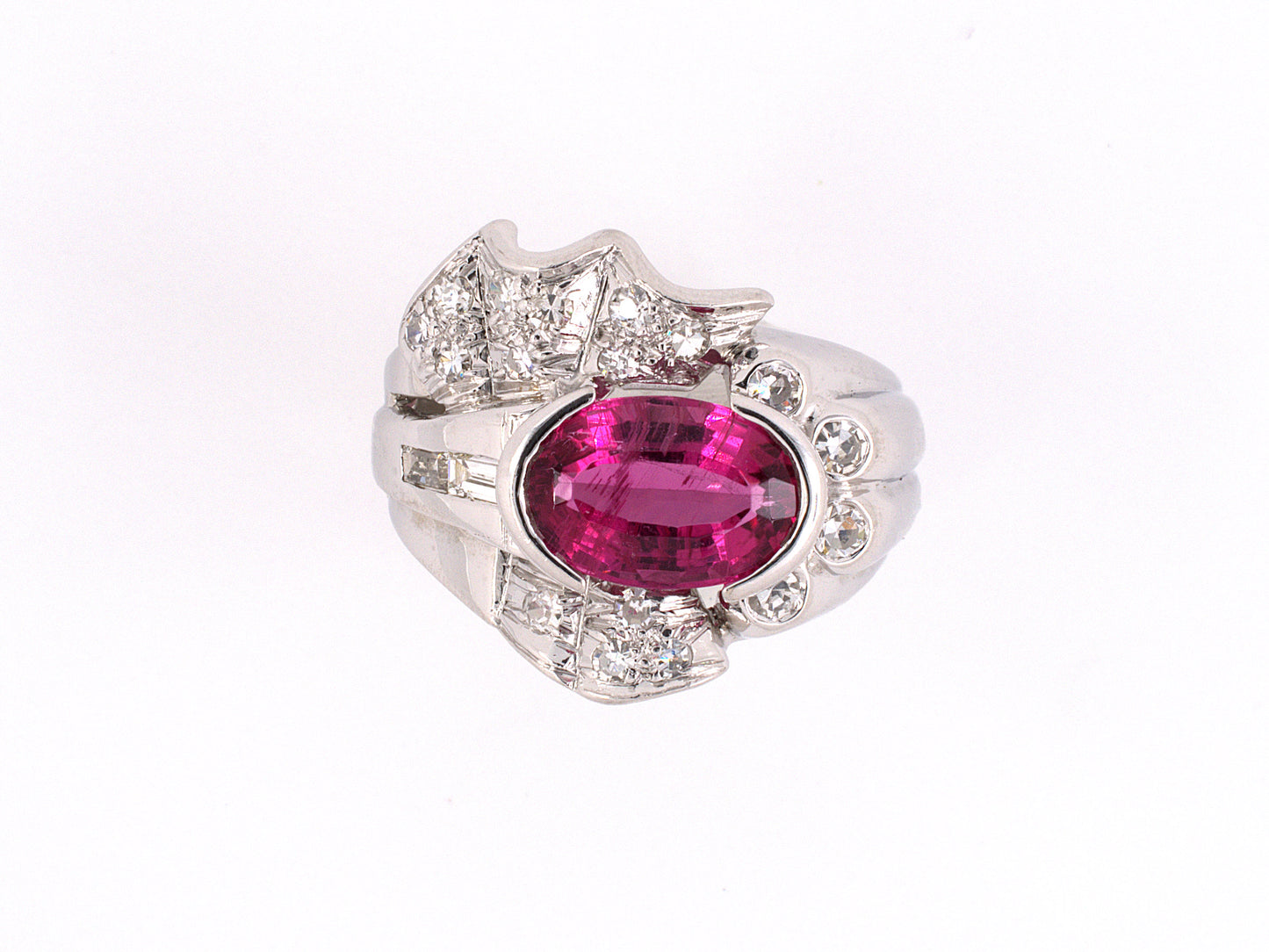 99521 - Platinum Tourmaline Diamond Cocktail Ring