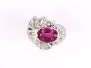 99521 - Platinum Tourmaline Diamond Cocktail Ring