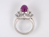 99571 - Platinum Star Sapphire Diamond Cluster Ballerina Ring