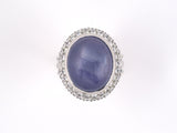 99572 - Platinum Star Sapphire Diamond Cluster Ring