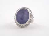 99572 - Platinum Star Sapphire Diamond Cluster Ring