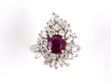 99905 - SOLD - Gold AGL Ruby Diamond Cluster Ring